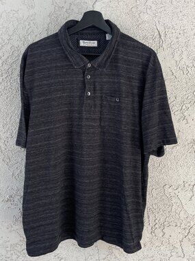 English Laundry Mens Polo XXL Shorter Length Charcoal Gray Space Dye Wicks.